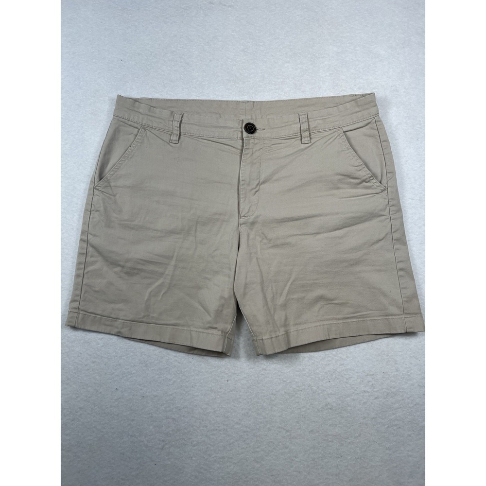 Chubbies 7" Inseam -Chino Shorts Men's Sz. 34 Khaki  Cotton Blend  Flat Front